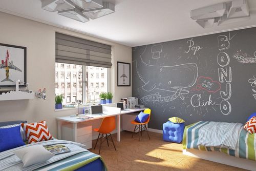 Детская для 2 мальчиков: дизайн комнаты, для подростков разного возраста, мебель в интерьере, проект кровати, оформление маленькой планировки