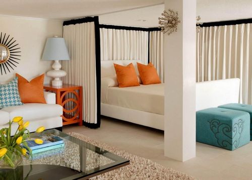 Как разделить комнату на две зоны спальня и гостиная фото: зонирование и разделение комнаты, идеи разграничения