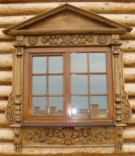 Наличники на окна в деревянном доме + фото