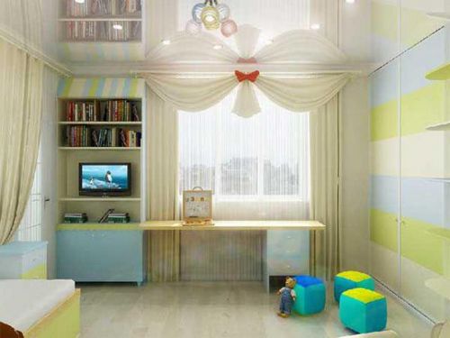 Навесные потолки для детской комнаты - варианты, фото