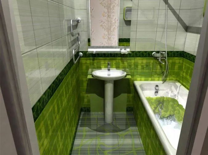 зеленая ванная комната