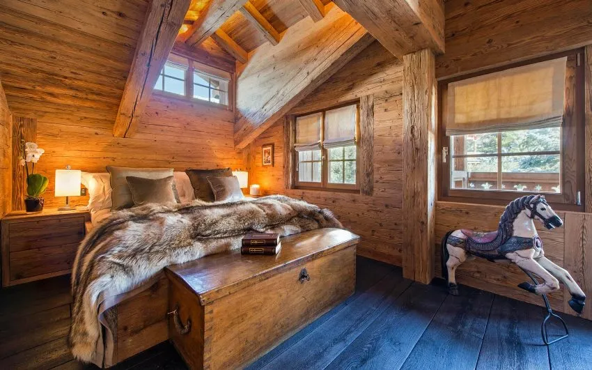 Спальня в стиле горных домов