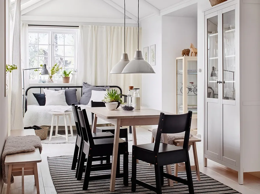 Кухня с мебелью Икеа в скандинавском стиле