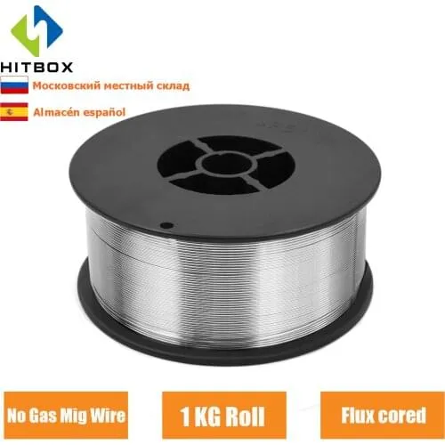 HITBOX Mig Wire Flux для пайки, сварки, 0,8 мм, 1 кг, без газа, сварочные провода, железная сталь, магнитные расходные материалы, аксессуары