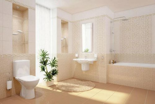 Белая ванная комната: плитка и фото пола, текстура кафеля и дизайн в цвете, квадратный интерьер