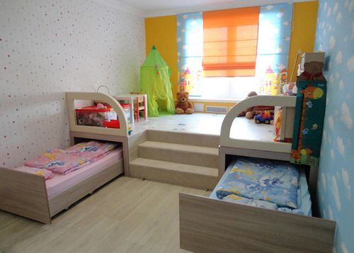Детская в хрущевке для 2 детей: как обставить комнату для девочки 5 лет, маленькая планировка, реальные фото ремонта и дизайна