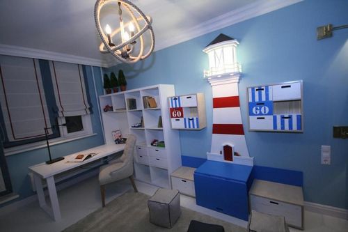 Детская в морском стиле: фото для мальчиков, интерьер комнаты, мебель, декор своими руками, покрывало и декорации по тематике