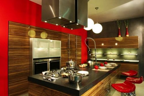 Дизайн интерьера кухни в красном цвете – идеи ремонта с фото