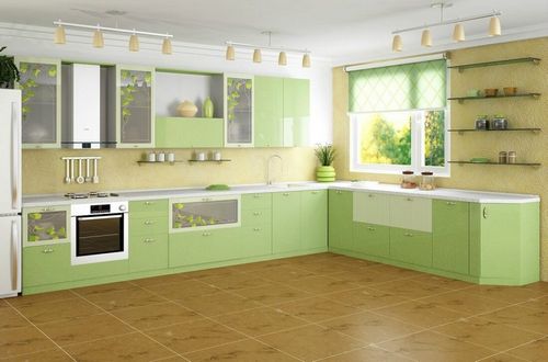 Дизайн кухни с окном, с двумя окнами, фото 