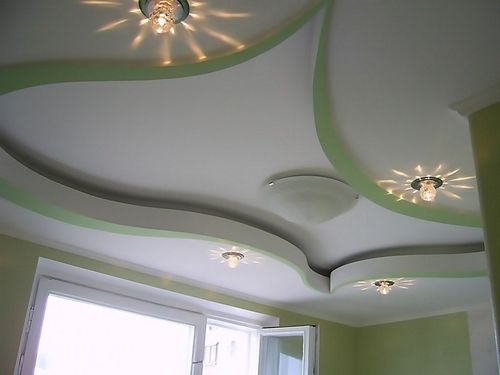 Дизайн потолка из гипсокартона на кухне (56 фото): подвесные потолки с коробом