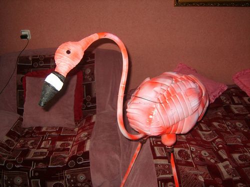 Фламинго из пластиковых бутылок
