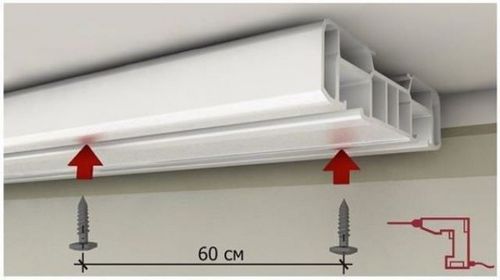 Карнизы для штор потолочные пластиковые двухрядные - установка и преимущества