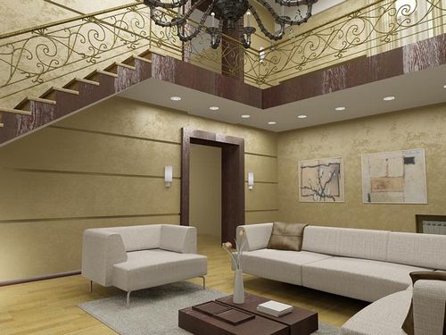 Лестница в гостиной на второй этаж фото: дизайн в частном доме, интерьер комнаты на мансарде, вход в зал