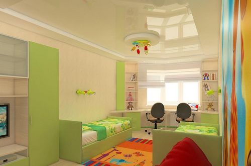 Планировка детской комнаты для 2 детей: дизайн длинной, как расставить мебель в прямоугольной комнате, шкафы вокруг окна фото, как обставить узкую