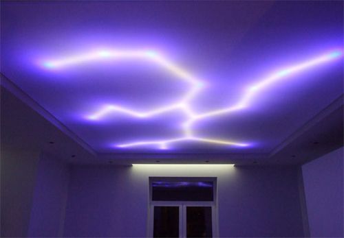 Подсветка потолка светодиодной лентой - варианты оформления, как правильно сделать монтаж и установку, детали на фото и видео