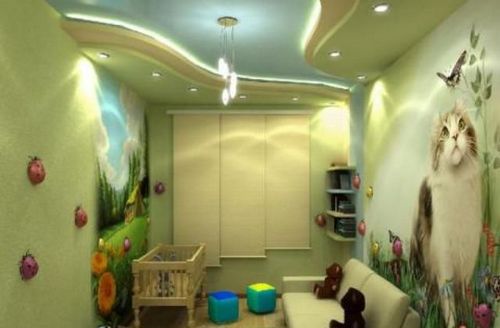 Потолки из гипсокартона в детской спальне - варианты дизайна, фото