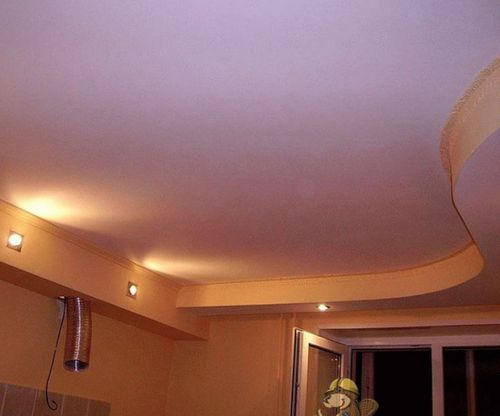 потолки на кухне из гипсокартона фото фигурные