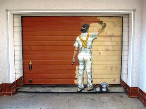 Рисунки на гаражных воротах + фото
