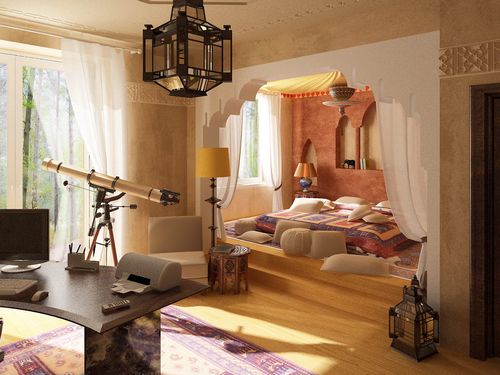 Спальня в восточном стиле (65 фото): дизайн интерьера в арабском стиле