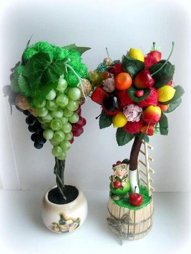 Топиарий из фруктов: своими руками мастер класс из искусственных фруктов, фото мастер класса из ягод и цветов, как сделать из овощей, видео