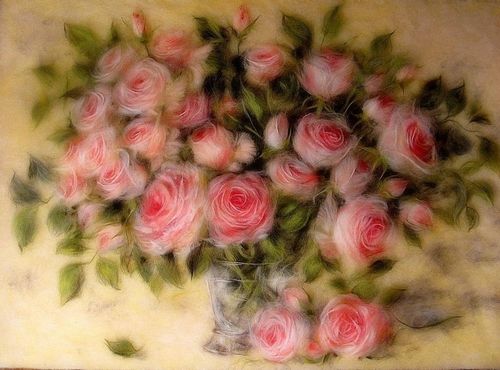 Валяние из шерсти цветов: видео и мастер-класс, мокрое и сухое валяние тюльпанов и роз на каркасе, картины