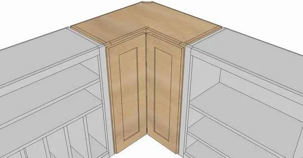 угловой кухонный шкаф чертеж