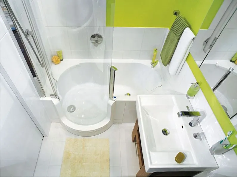 Дизайн ванной 3 кв м в зеленых тонах - фото