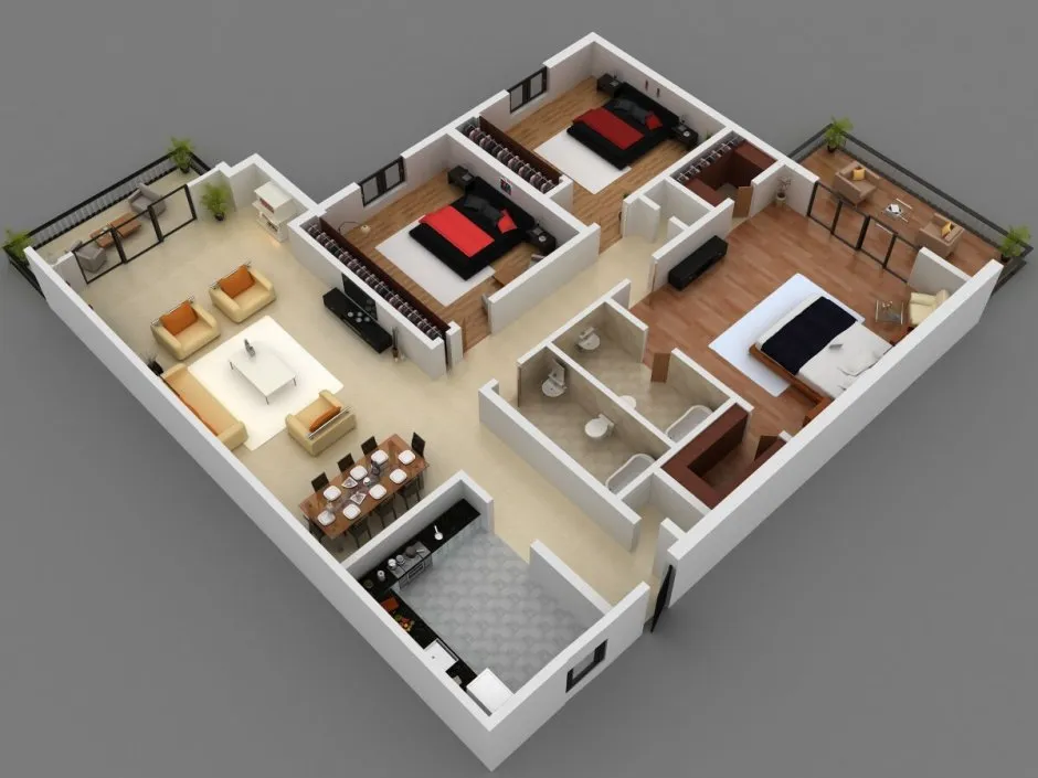 Floorplan 3d визуализация