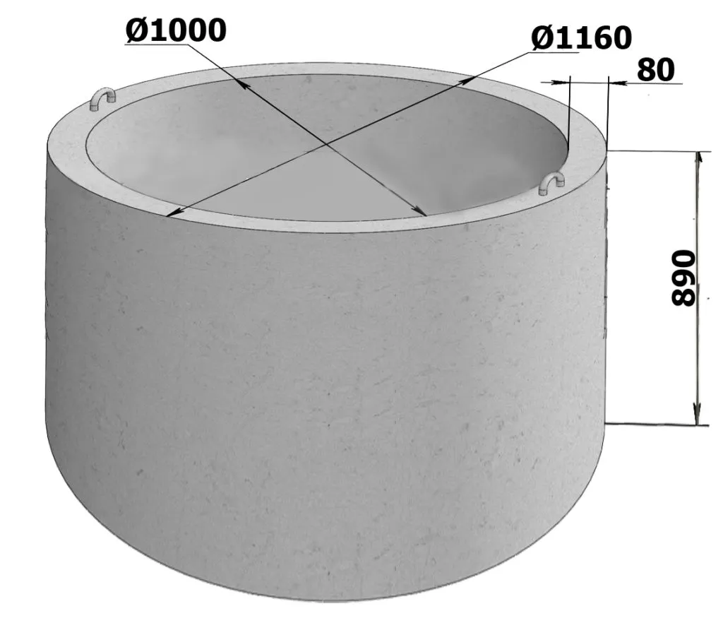 Размеры бетонных колец для колодцев